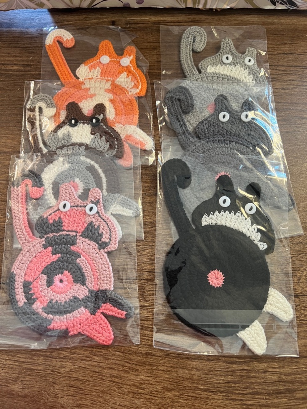 Handmade Crochet Cat Coasters - Assorted Colors - Picture 1 of 3